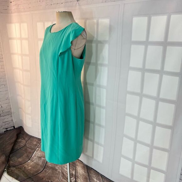 🔥🔥5 for $25🔥🔥 Ann Taylor blue green summer one flutter shoulder sheath dress - Picture 3 of 9